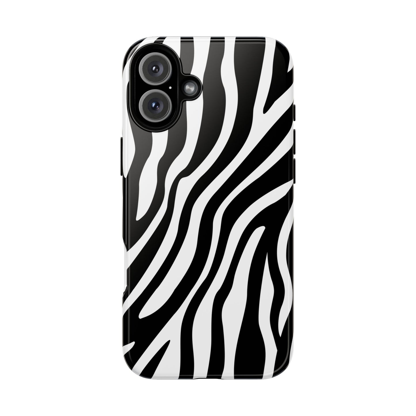 Zebra Print iPhone Case - Black White