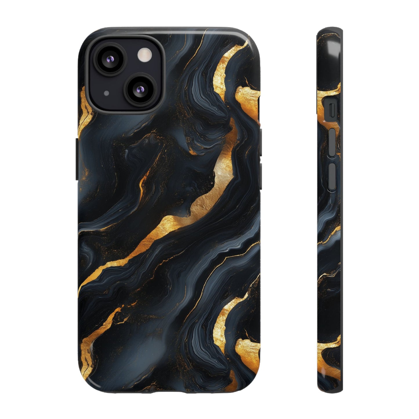 Elegant Black and Gold Marble iPhone Case