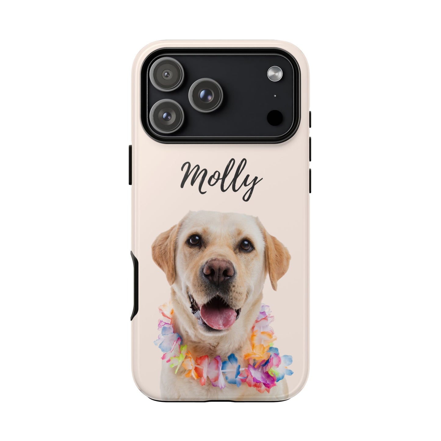 Custom Dog Photo Tough iPhone Case - Personalized Pet Name