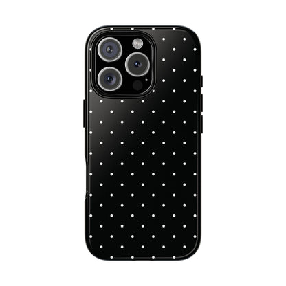 Black Chic Polka Dot iPhone Case - Minimalist Style