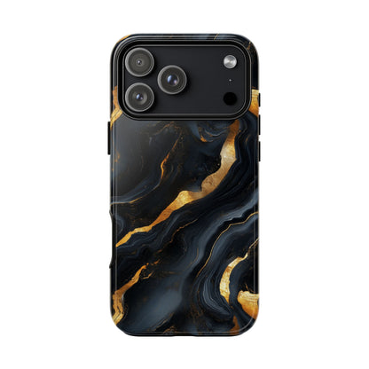 Elegant Black and Gold Marble iPhone Case