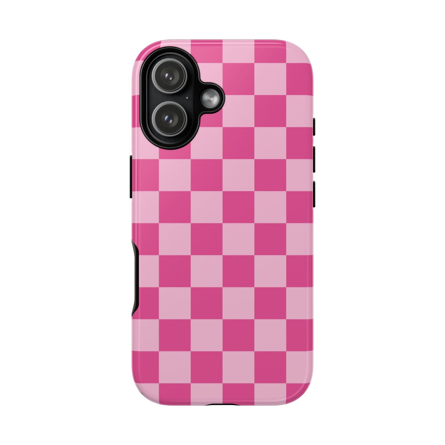 Hot Pink Checker Pattern iPhone Case for Girls