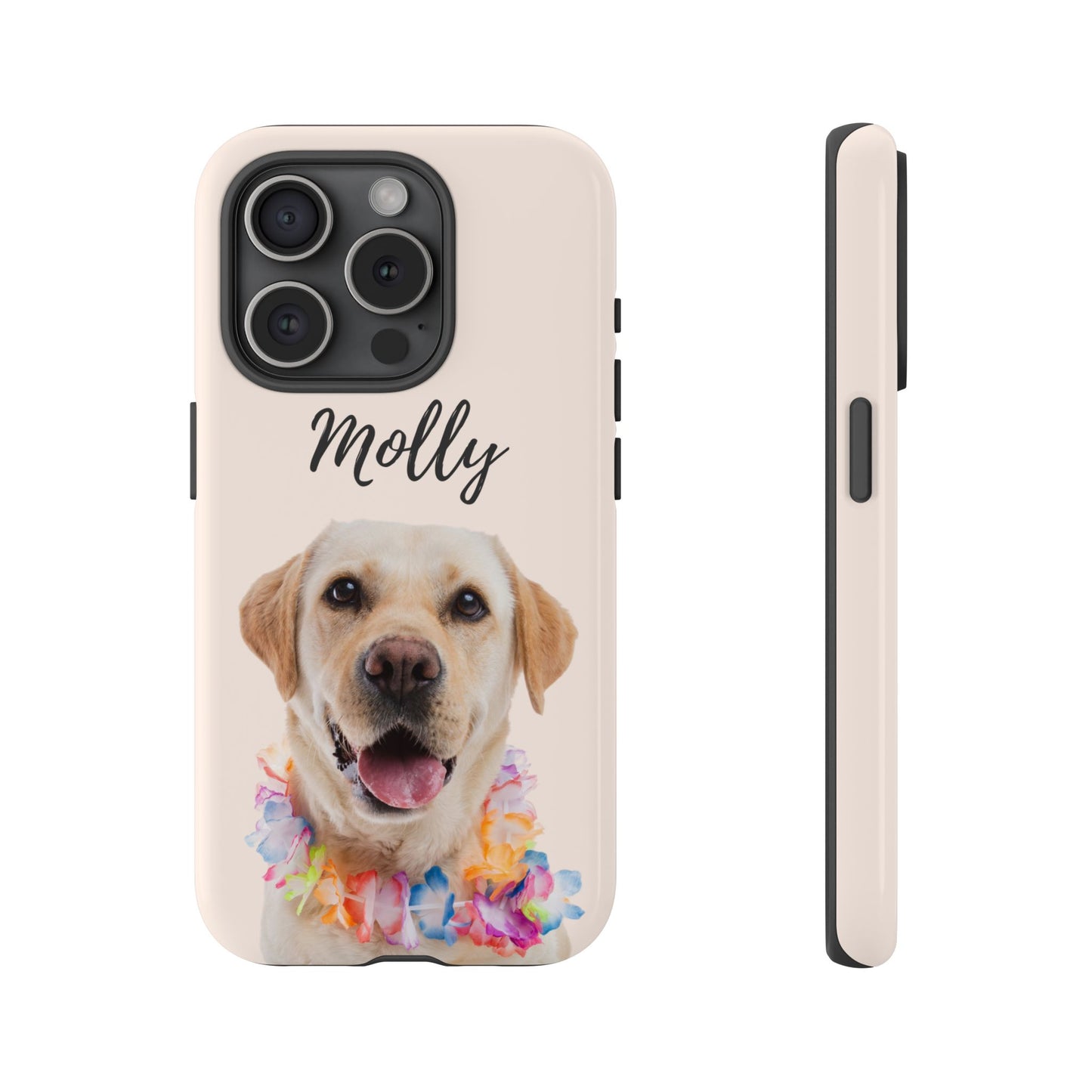 Custom Dog Photo Tough iPhone Case - Personalized Pet Name