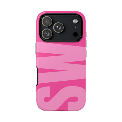 Hot Pink Personalized Monogram iPhone Case - Custom Initial Tough Cover