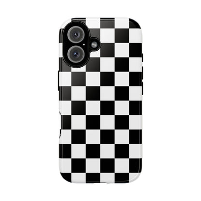 Black and White Checkered Pattern iPhone Case