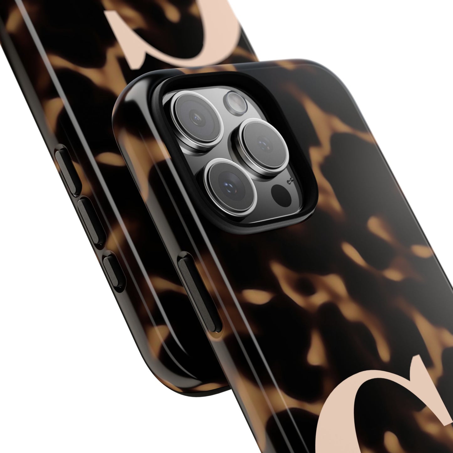 Custom Monogram Tortoise Shell iPhone Case - Golden Glam