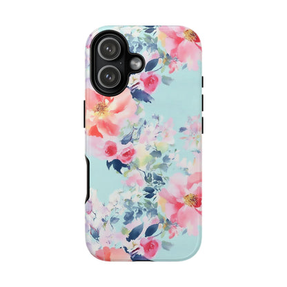 Watercolor Floral iPhone Case - Pastel Mint