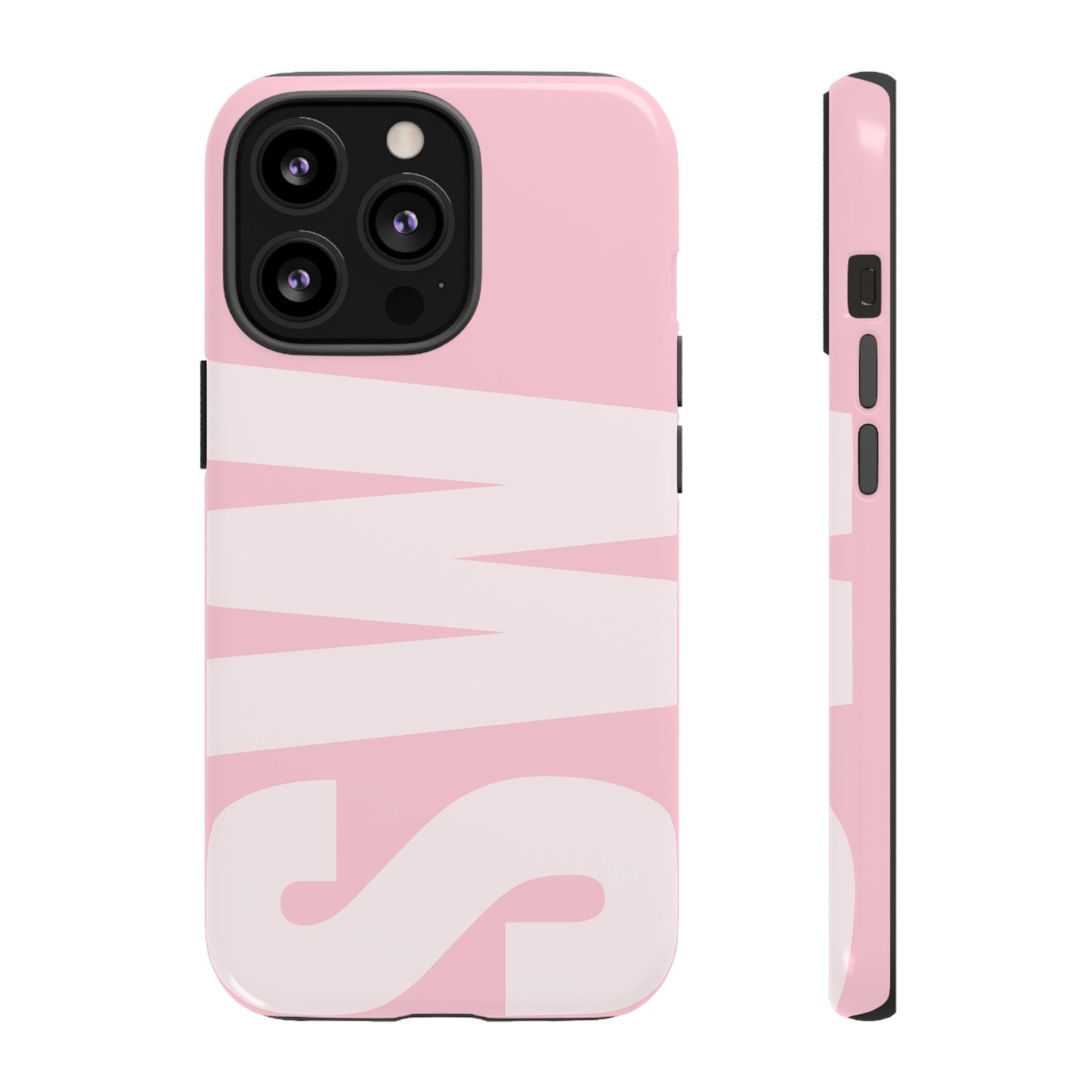 Millennial Pink Custom Initial Monogram iPhone Case - Shockproof
