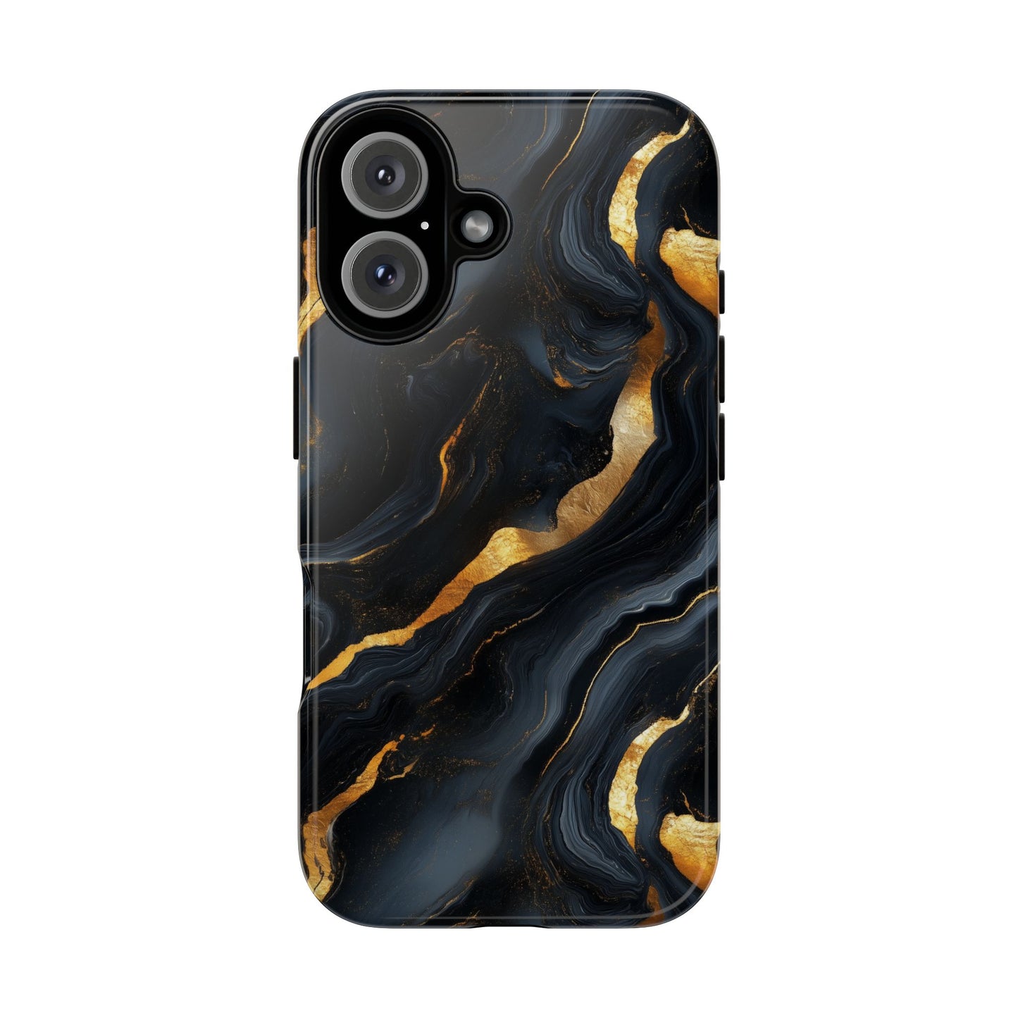 Elegant Black and Gold Marble iPhone Case