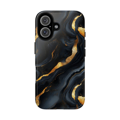 Elegant Black and Gold Marble iPhone Case