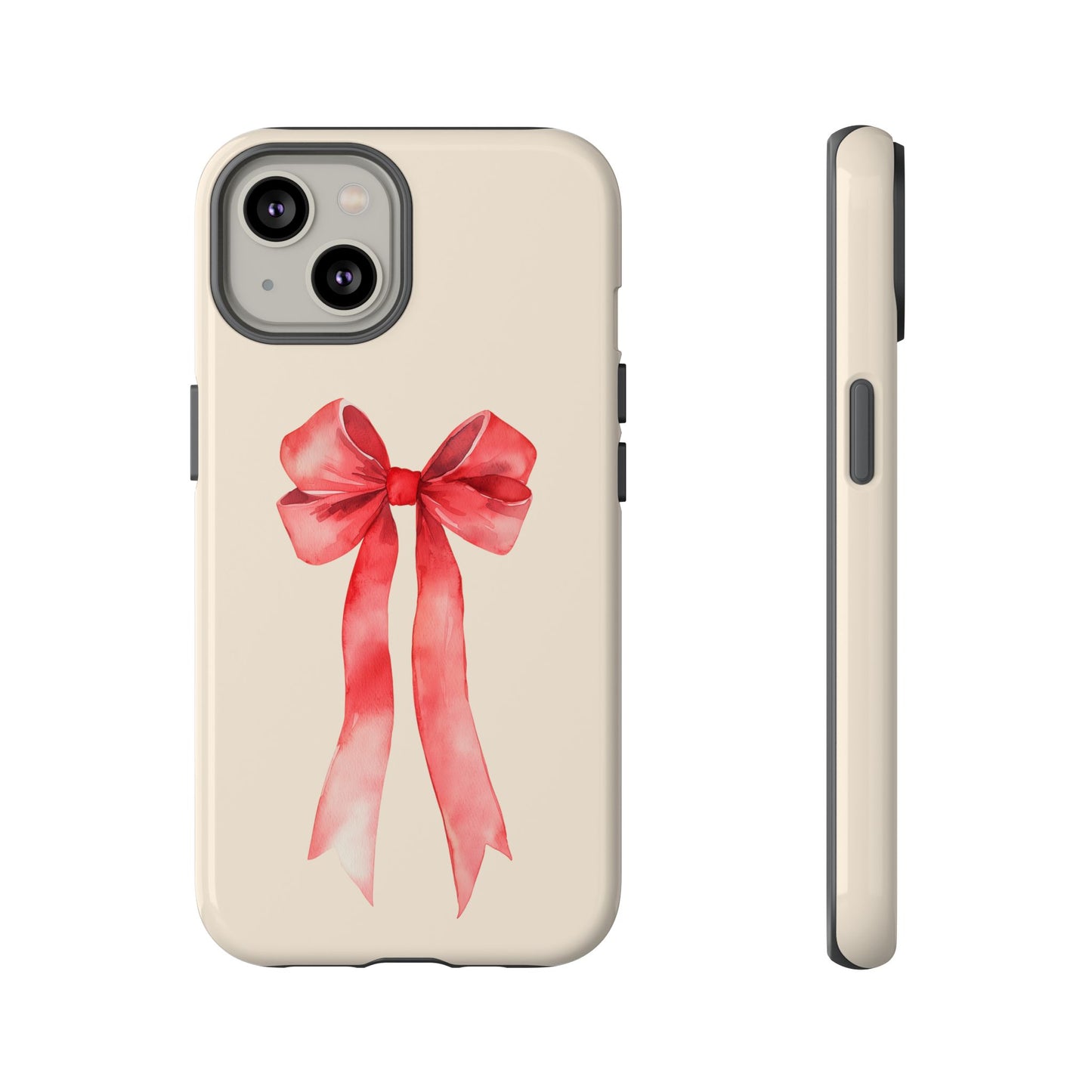 Cute Watercolor Red Ribbon Bow iPhone Case