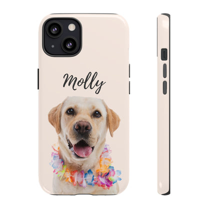 Custom Dog Photo Tough iPhone Case - Personalized Pet Name