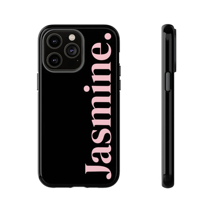Personalized Name Black iPhone Case - Custom Tough Cover