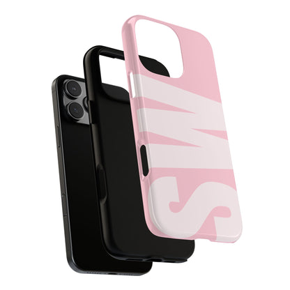 Millennial Pink Custom Initial Monogram iPhone Case - Shockproof