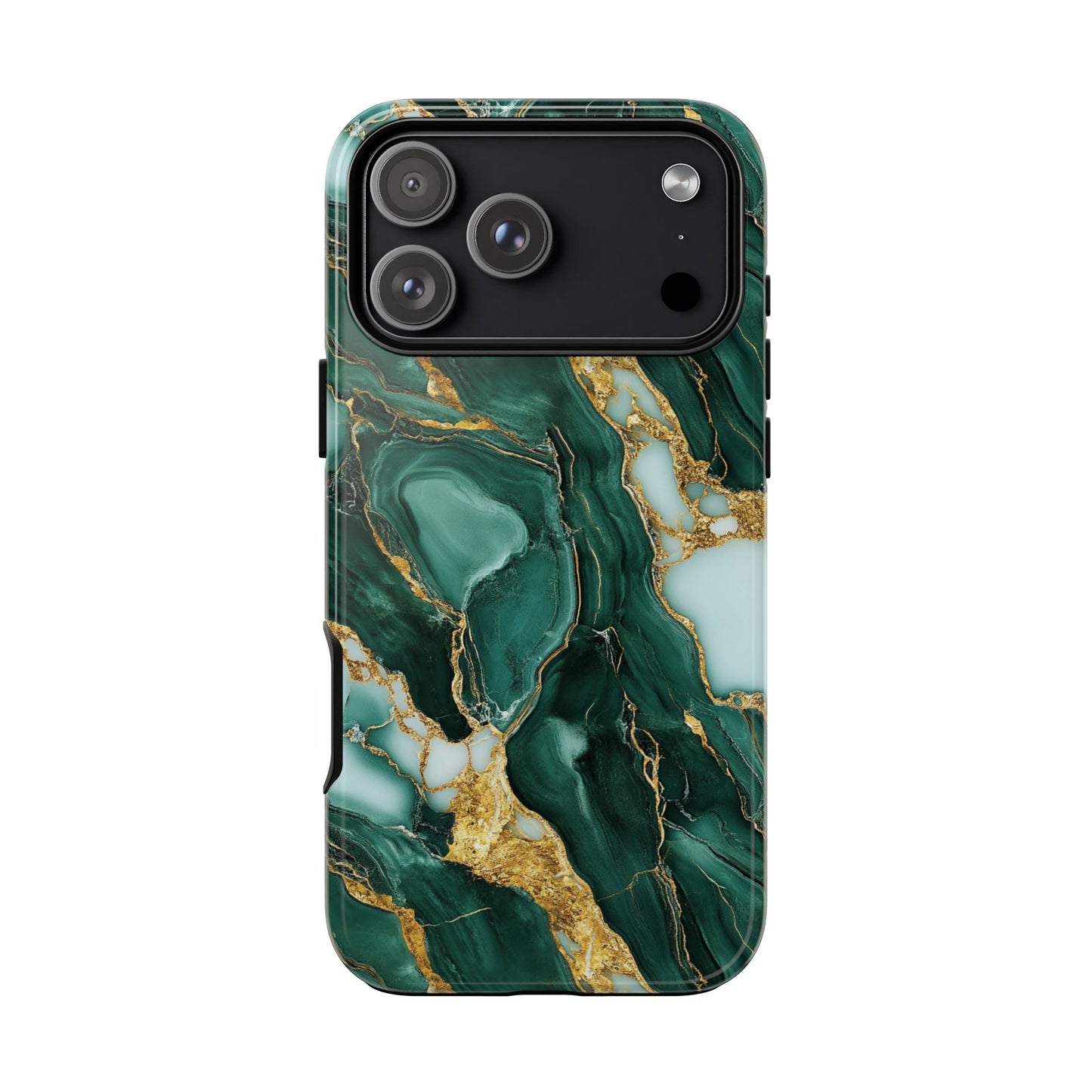 Emerald Green Marble Gold Vein iPhone Case
