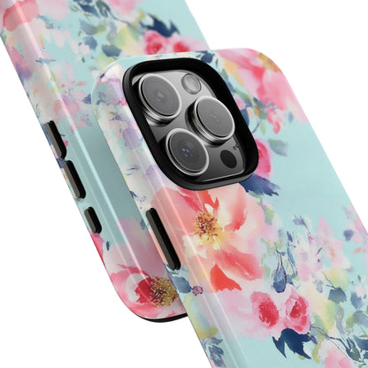 Watercolor Floral iPhone Case - Pastel Mint
