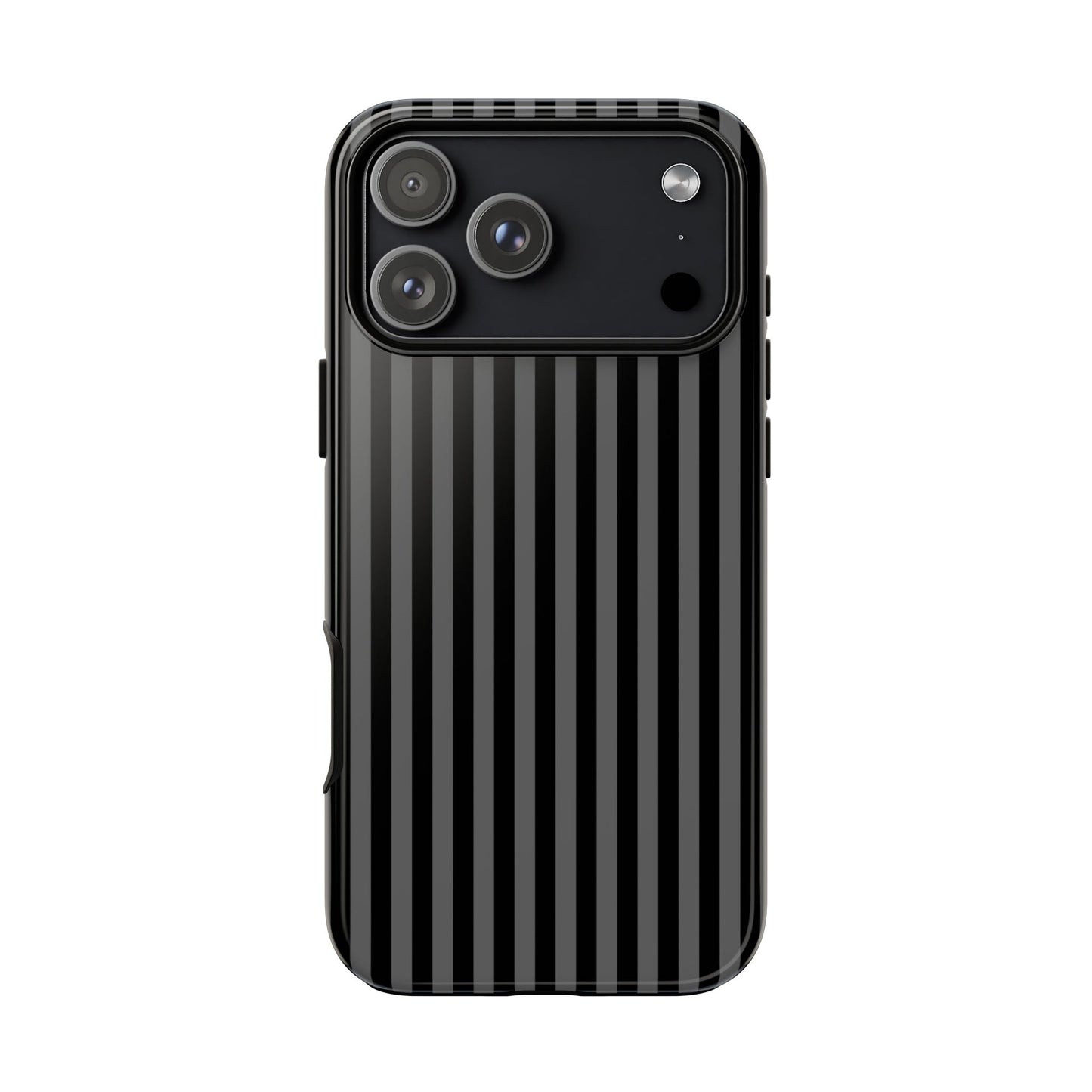 Obsidian Elegance - Striped Black iPhone Case