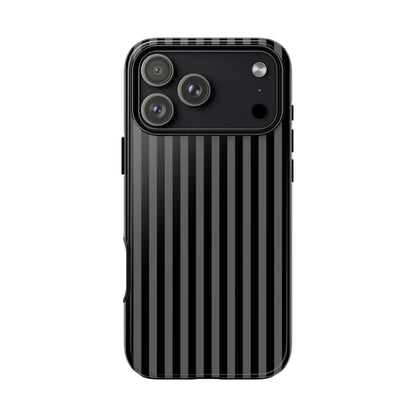 Obsidian Elegance - Striped Black iPhone Case