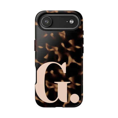 Custom Monogram Tortoise Shell iPhone Case - Golden Glam
