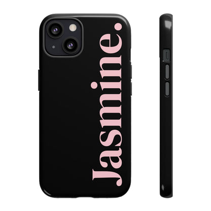 Personalized Name Black iPhone Case - Custom Tough Cover