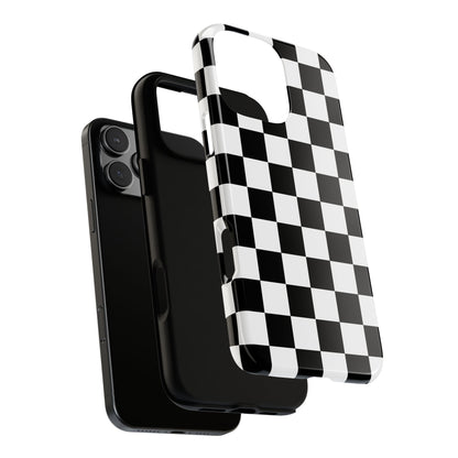 Black and White Checkered Pattern iPhone Case