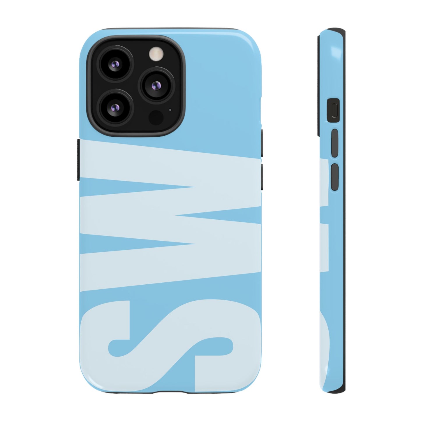 Custom Initial Monogram iPhone Case - Baby Blue