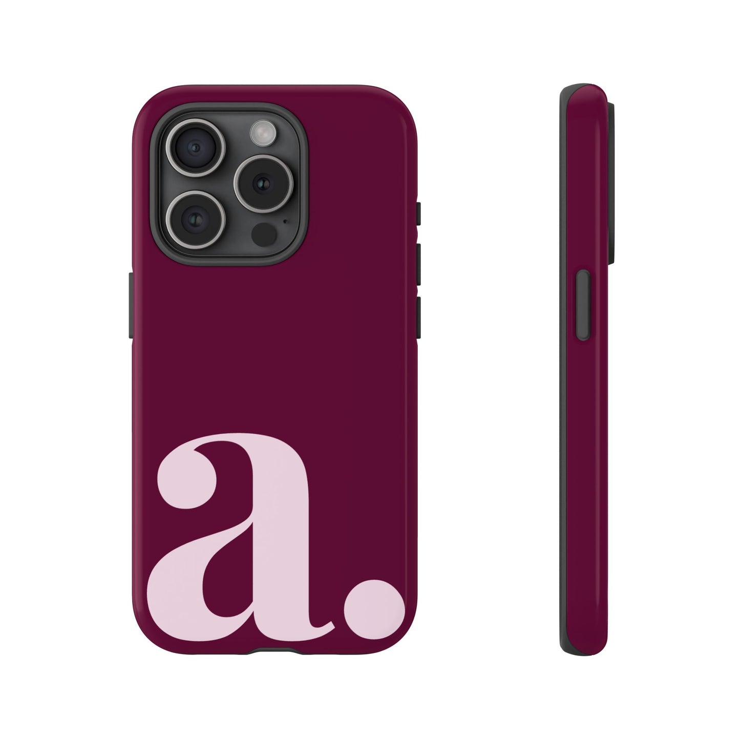 Personalized Monogram iPhone Case - Rich Burgundy Phone Cover