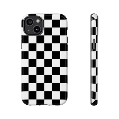 Black and White Checkered Pattern iPhone Case