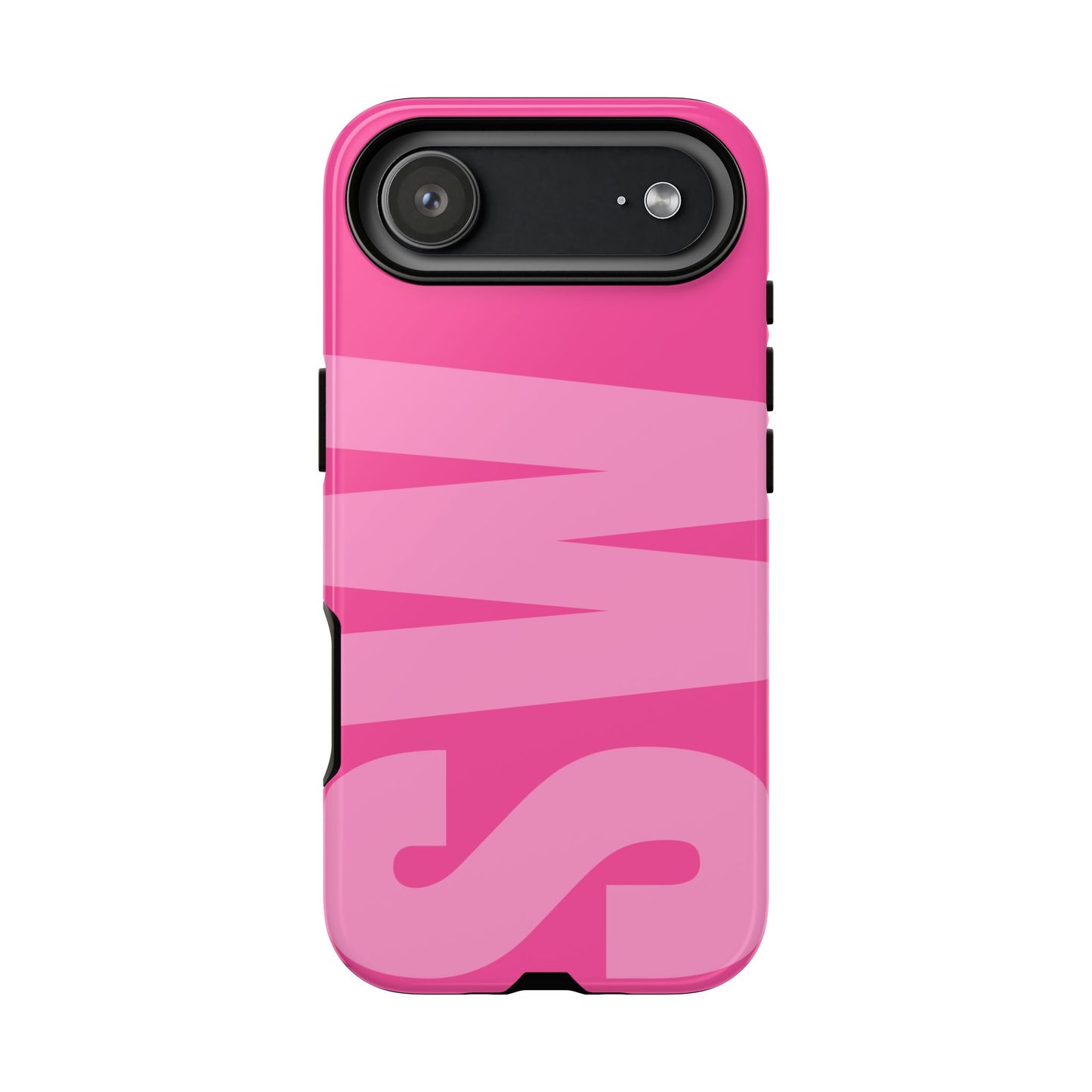 Hot Pink Personalized Monogram iPhone Case - Custom Initial Tough Cover
