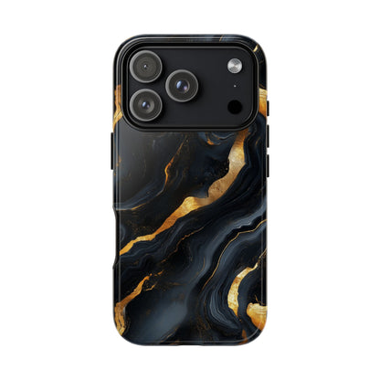 Elegant Black and Gold Marble iPhone Case