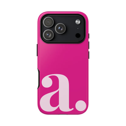 Custom Monogram Initial iPhone Case - Pink Shockproof Cover