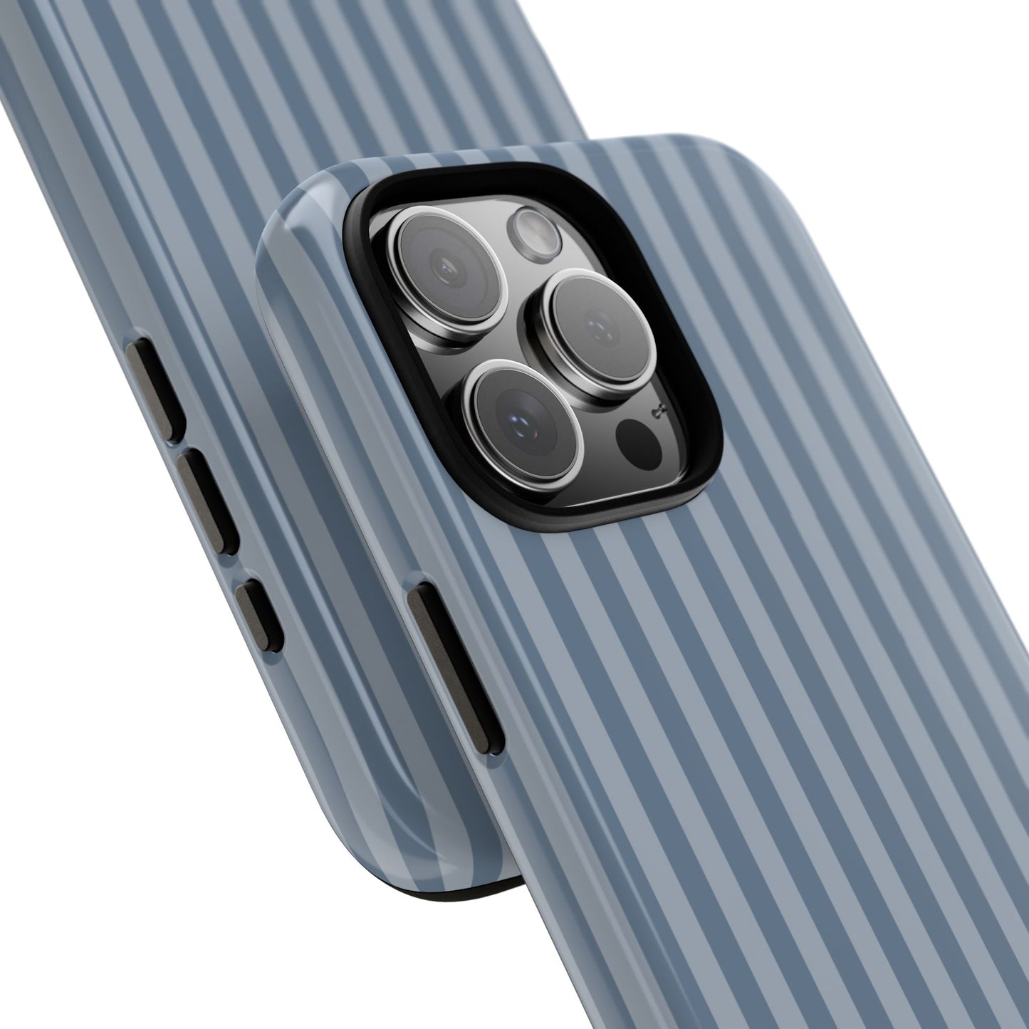 Blue Gray Striped iPhone Case - Minimalist Stripe Pattern