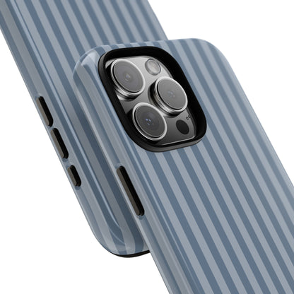 Blue Gray Striped iPhone Case - Minimalist Stripe Pattern