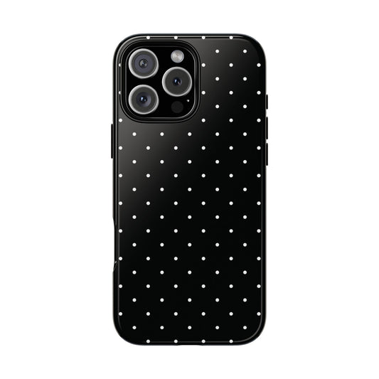 Black Chic Polka Dot iPhone Case - Minimalist Style