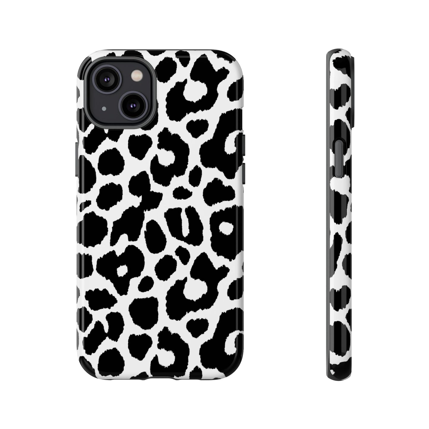Black and White Leopard Print iPhone Case