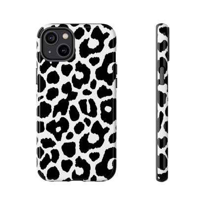 Black and White Leopard Print iPhone Case