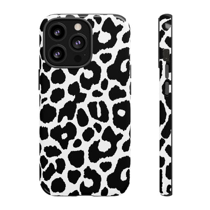 Black and White Leopard Print iPhone Case