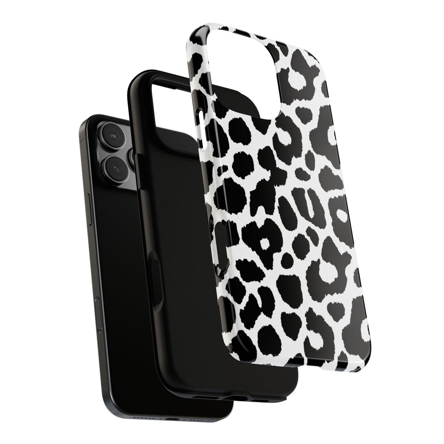 Black and White Leopard Print iPhone Case
