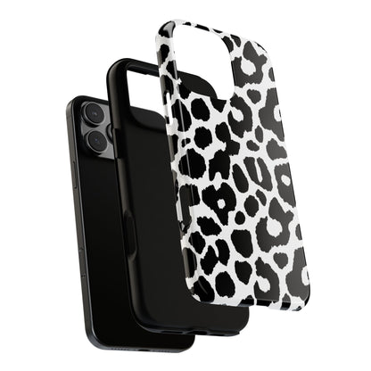Black and White Leopard Print iPhone Case