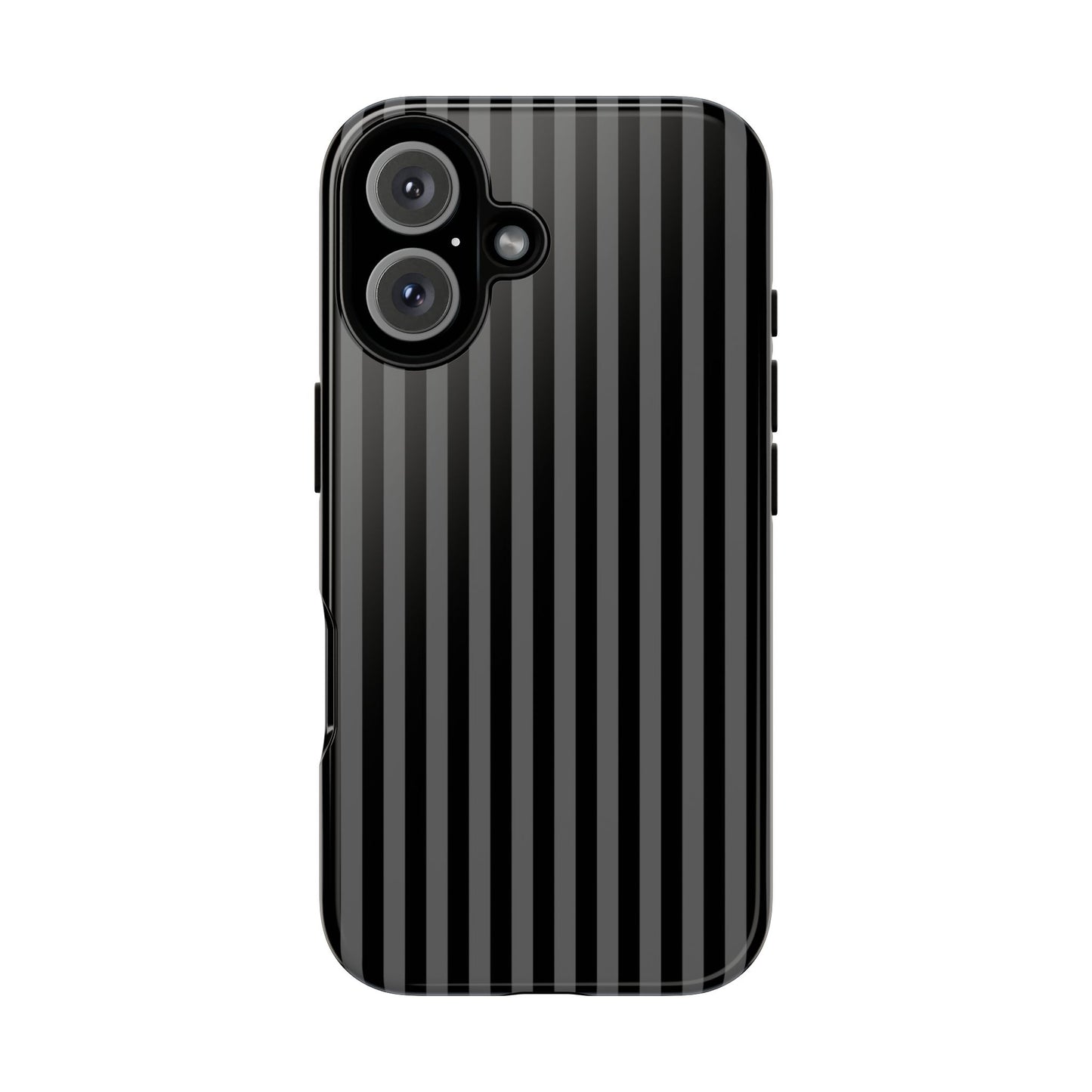 Obsidian Elegance - Striped Black iPhone Case