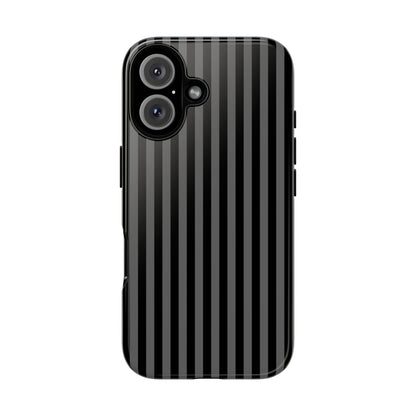 Obsidian Elegance - Striped Black iPhone Case
