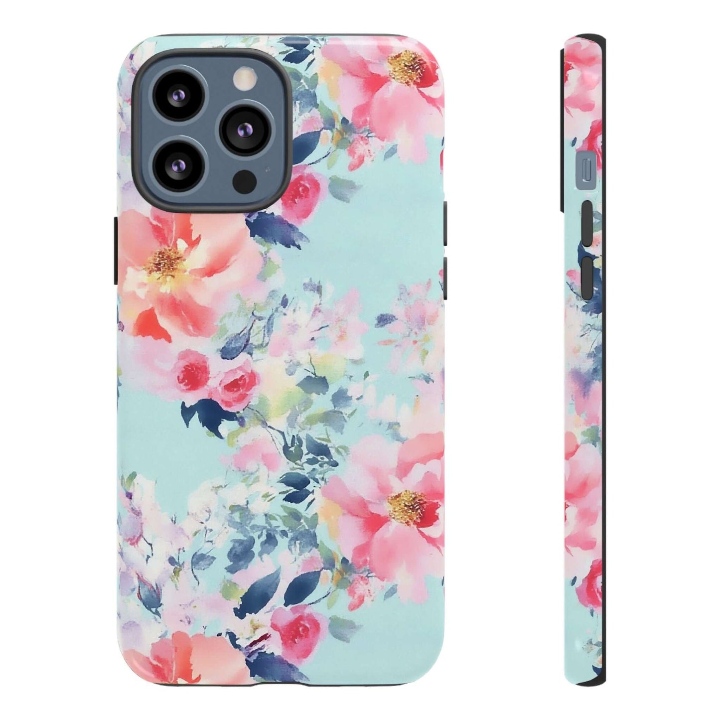 Watercolor Floral iPhone Case with Pastel Mint Peonies, Delicate Blooms, and Balanced Pattern for Vivid, Lasting Colors.