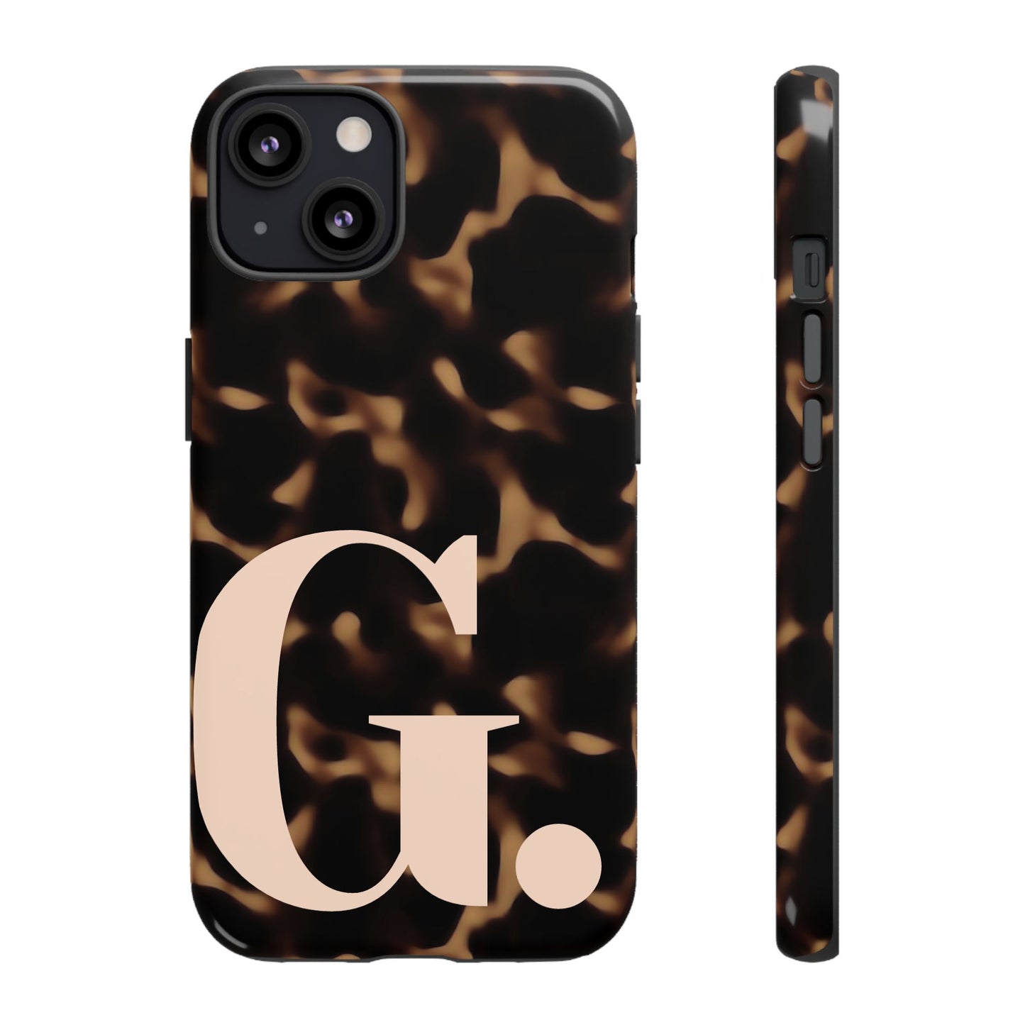 Custom Monogram Tortoise Shell iPhone Case - Golden Glam