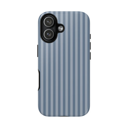 Blue Gray Striped iPhone Case - Minimalist Stripe Pattern