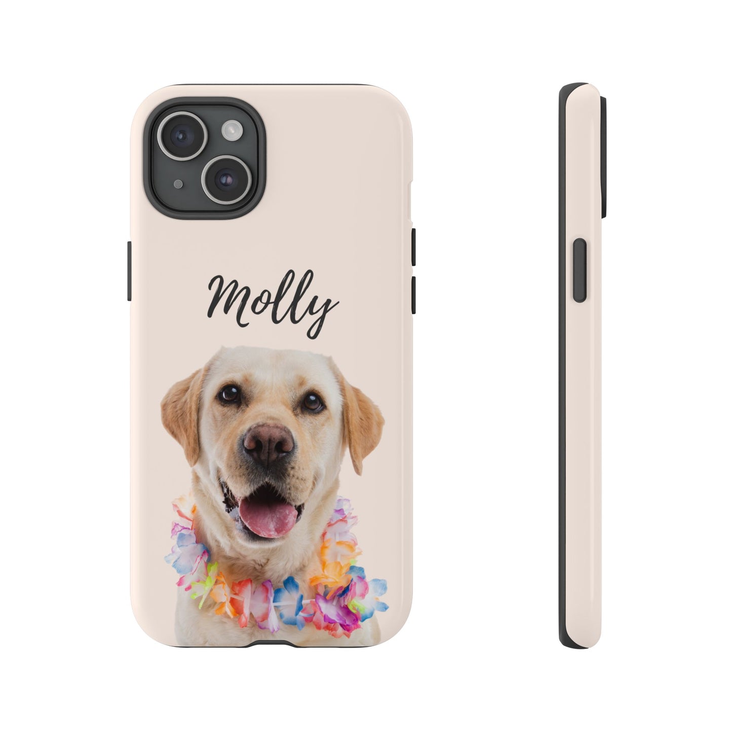 Custom Dog Photo Tough iPhone Case - Personalized Pet Name