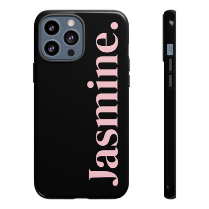 Personalized Name Black iPhone Case - Custom Tough Cover