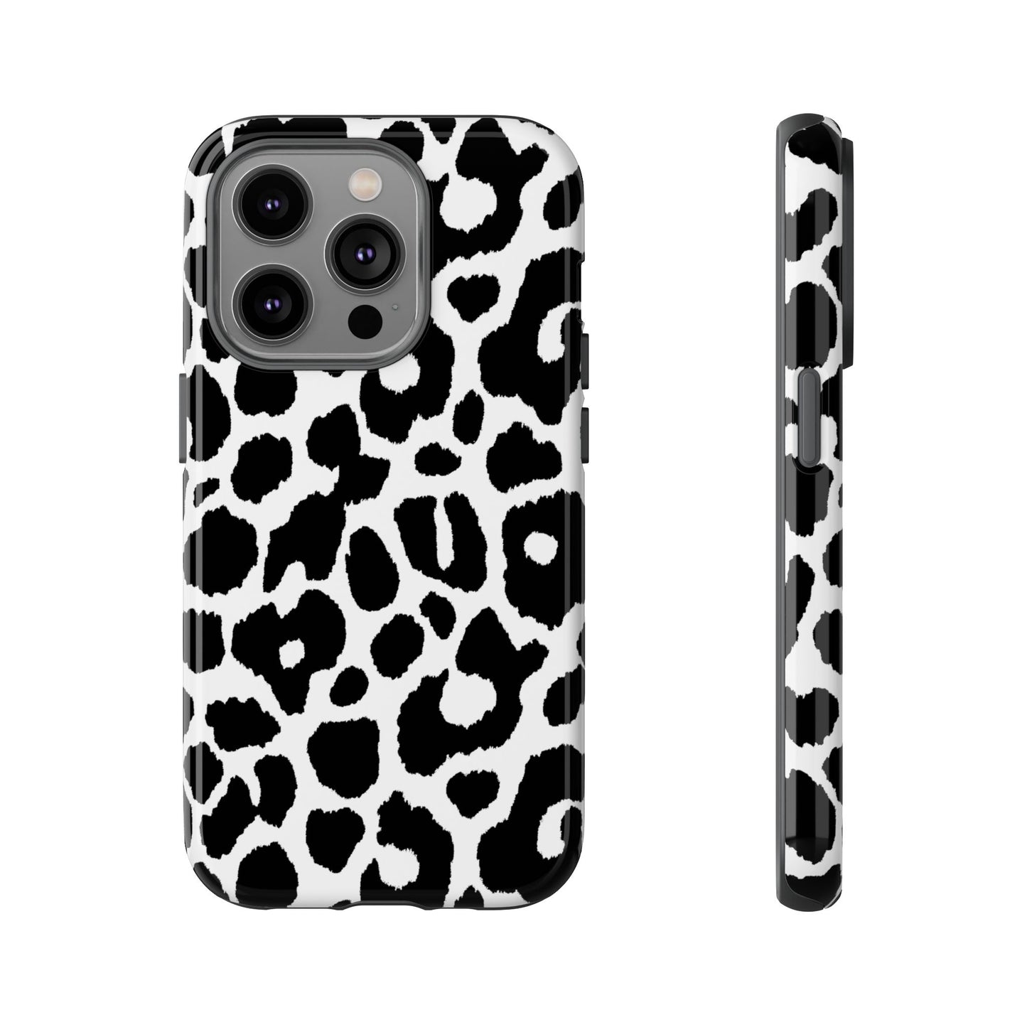 Black and White Leopard Print iPhone Case