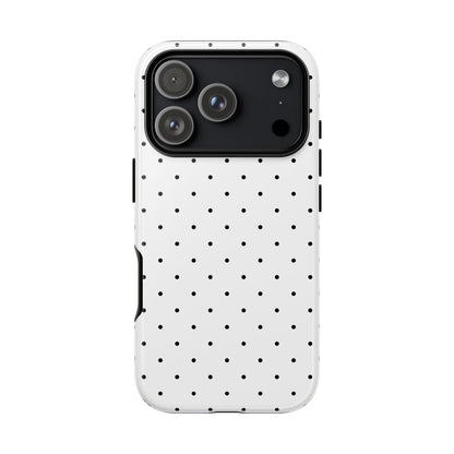 Minimalist Polka Dot iPhone Case - Black & White