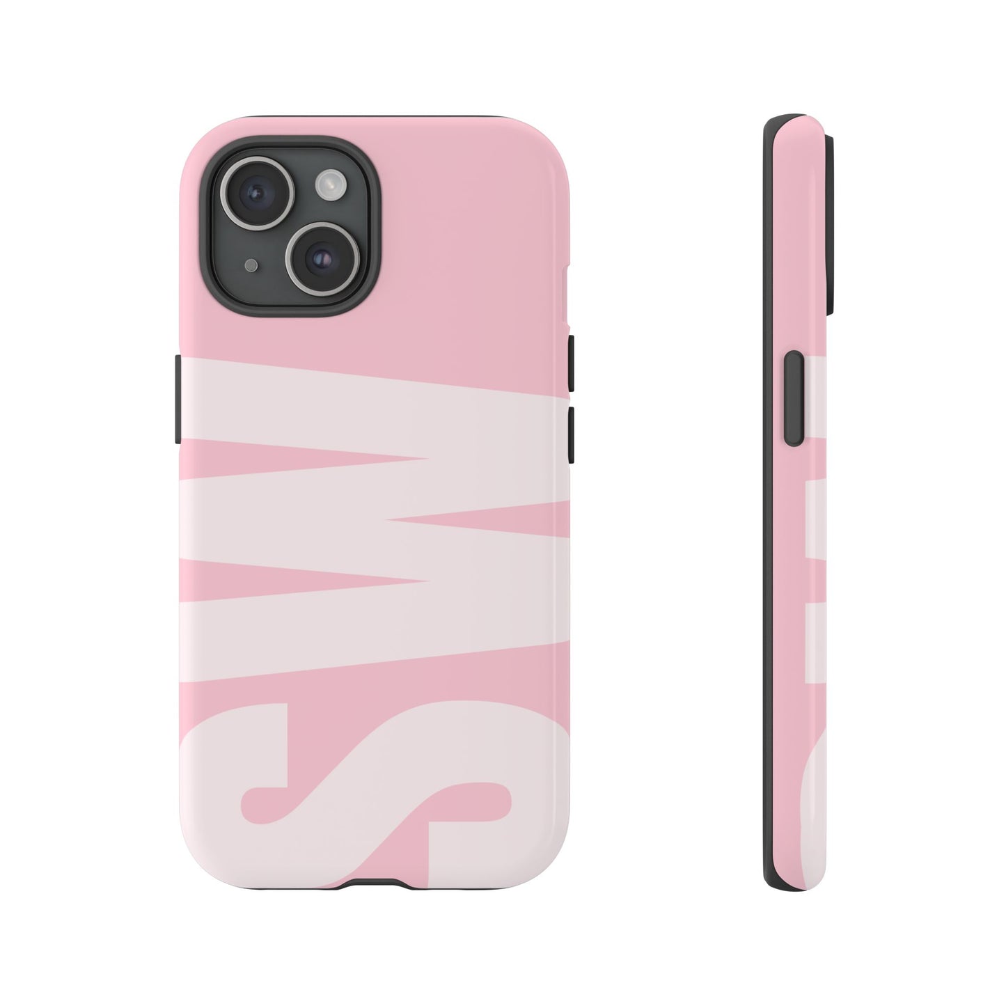 Millennial Pink Custom Initial Monogram iPhone Case - Shockproof