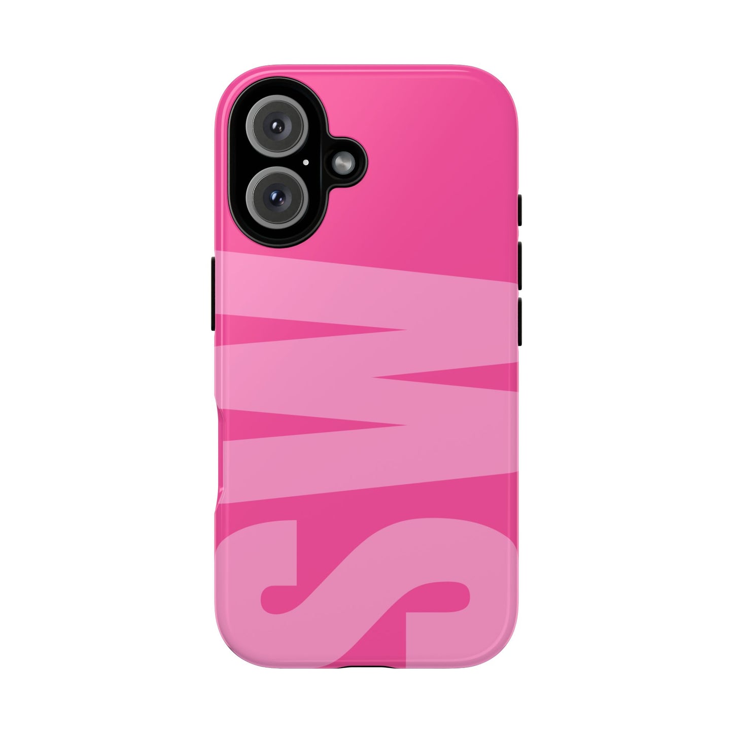 Hot Pink Personalized Monogram iPhone Case - Custom Initial Tough Cover